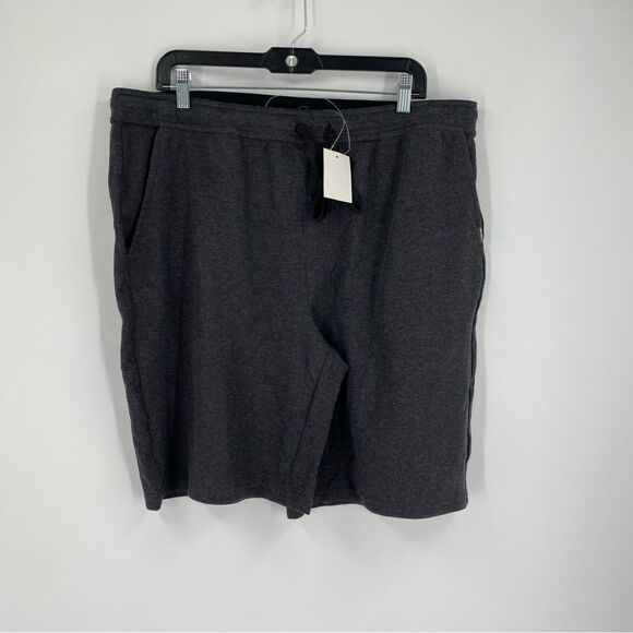 Eddie Bauer Lounge Men’s Elastic Waist Waffle Knit Gray Shorts size XL - Picture 1 of 3